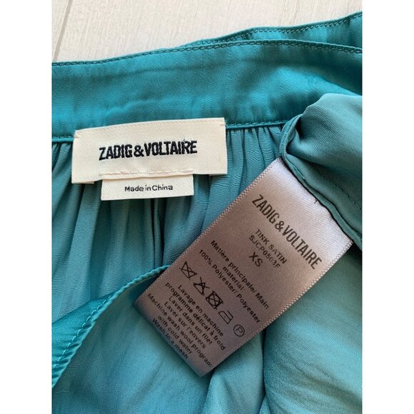 Zadig & Voltaire Women's Tink Satin Simple V-Neck Filament Blouse Sz XS - Picture 4 of 7